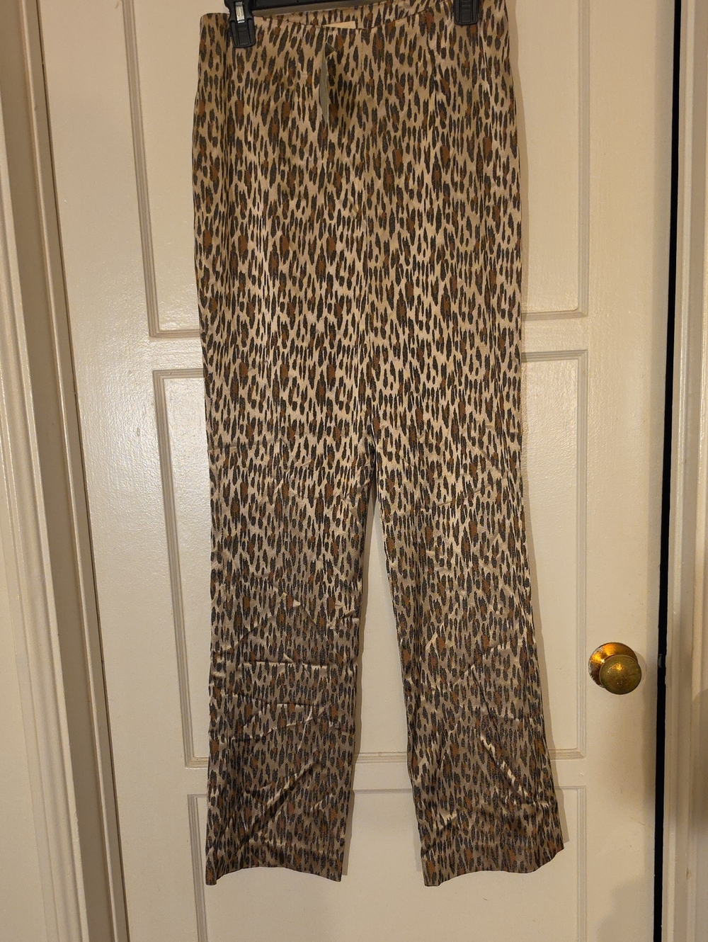 Alberto Makali for Caché Satin Leopard Cheetah Print Pants Size 10